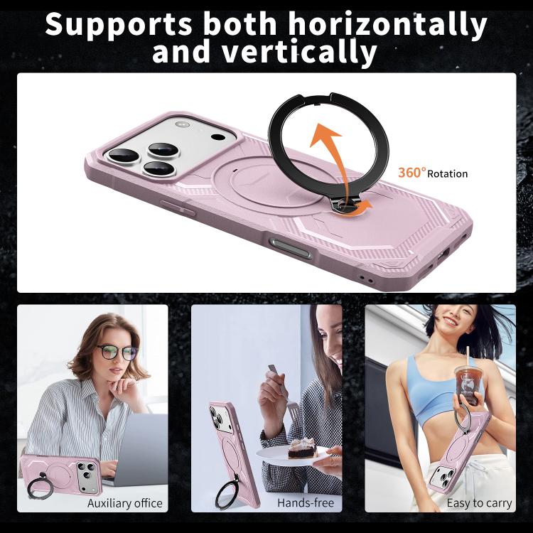 For iPhone 17 Pro Max Frosted MagSafe Holder Phone Case(Pink) - iPhone 17 Pro Max Cases by buy2fix | Online Shopping UK | buy2fix