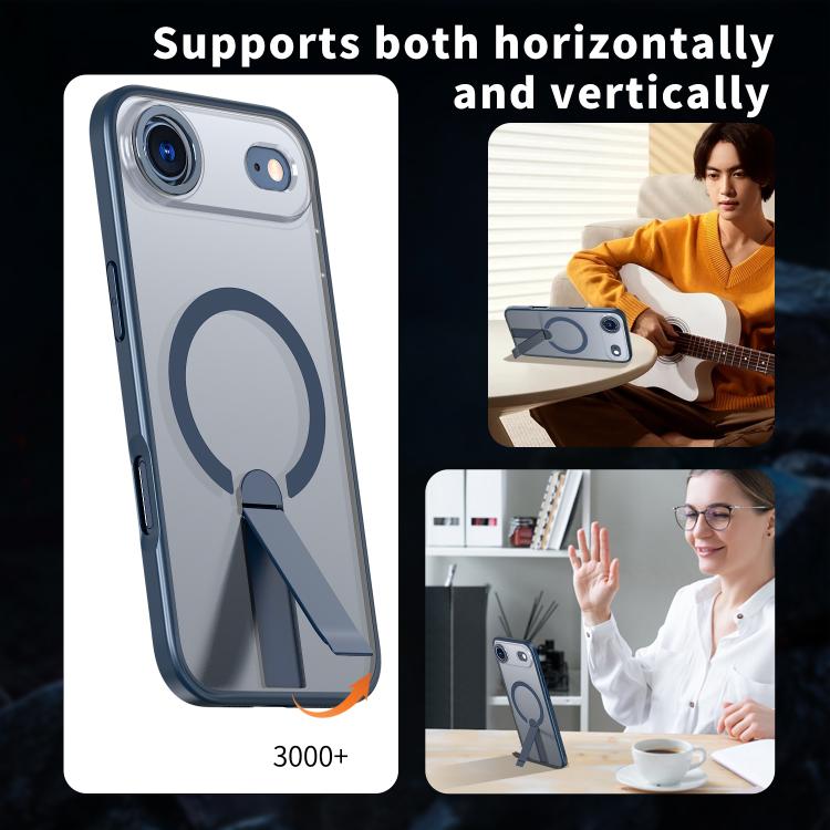 For iPhone Air Star Shine Series TPU + PC MagSafe Phone Case with Fold Holder(Navy Blue) - iPhone Air Cases by buy2fix | Online Shopping UK | buy2fix