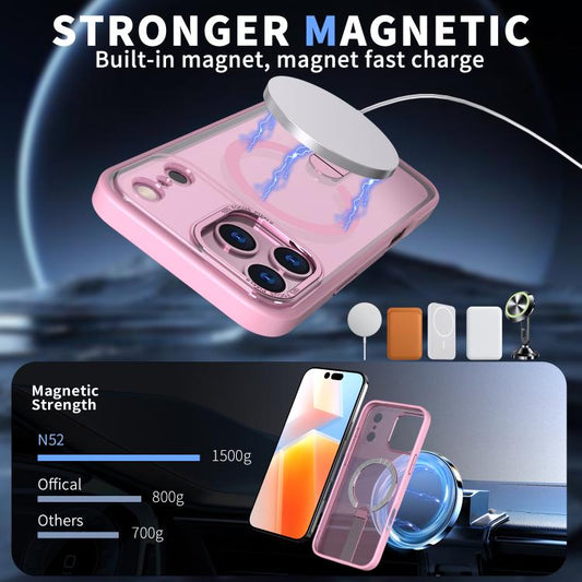 For iPhone 17 Pro Max Star Shine Series TPU + PC MagSafe Phone Case with Fold Holder(Pink) - iPhone 17 Pro Max Cases by buy2fix | Online Shopping UK | buy2fix