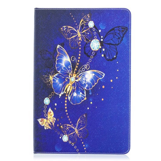 For Samsung Galaxy Tab S8 / Galaxy Tab S7 T870 Colored Drawing Pattern Horizontal Flip Leather Case with Holder & Card Slots & Wallet(Purple Butterfly) by buy2fix