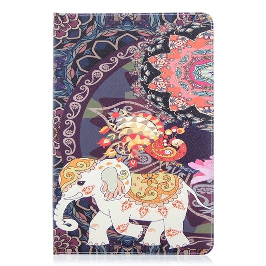 For Samsung Galaxy Tab S8 / Galaxy Tab S7 T870 Colored Drawing Pattern Horizontal Flip Leather Case with Holder & Card Slots & Wallet(Flower Elephant) by buy2fix