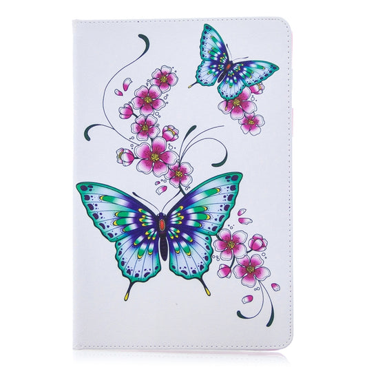 For Samsung Galaxy Tab S8 / Galaxy Tab S7 T870 Colored Drawing Pattern Horizontal Flip Leather Case with Holder & Card Slots & Wallet(Peach Blossom Butterfly) by buy2fix
