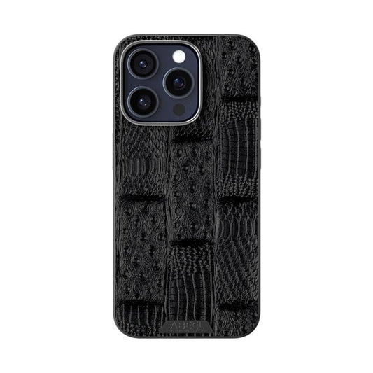 For iPhone 14 Pro Max ABEEL Beast Pattern 6D Micro-Embossed MagSafe Genuine Leather Phone Case(Black) - iPhone 14 Pro Max Cases by buy2fix | Online Shopping UK | buy2fix