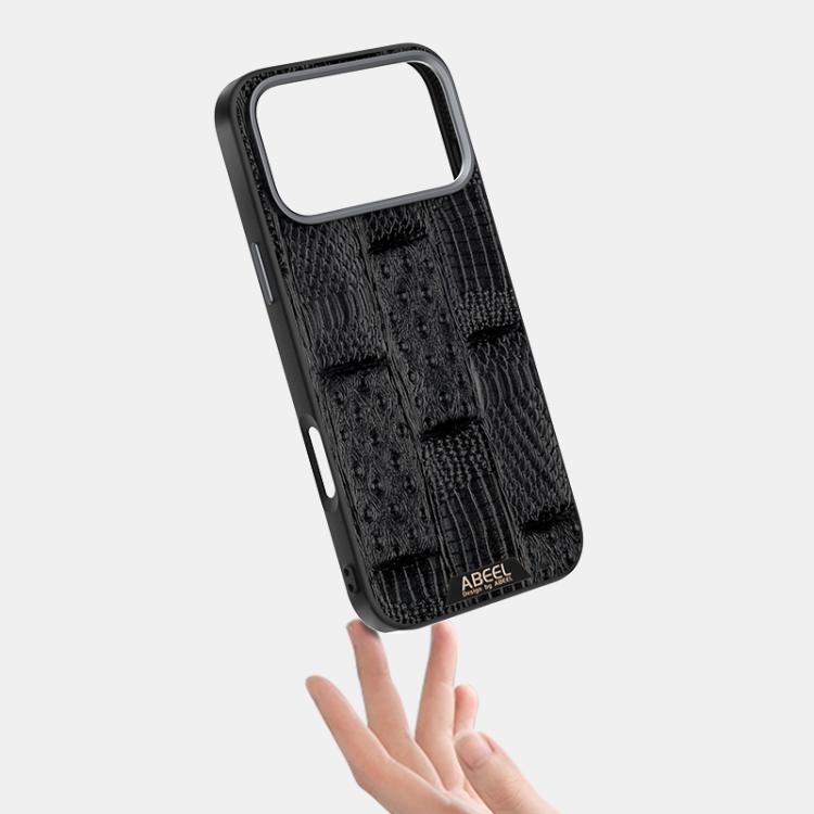 For iPhone 17 Pro Max ABEEL Beast Pattern 6D Micro-Embossed MagSafe Genuine Leather Phone Case(Black) - iPhone 17 Pro Max Cases by buy2fix | Online Shopping UK | buy2fix
