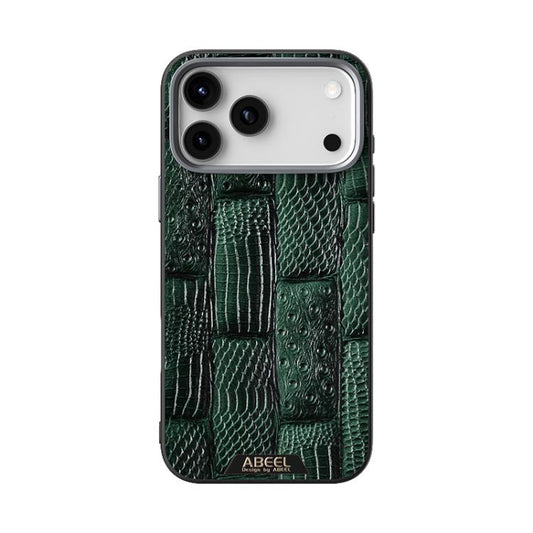 For iPhone 17 Pro ABEEL Beast Pattern 6D Micro-Embossed MagSafe Genuine Leather Phone Case(Green) - iPhone 17 Pro Cases by buy2fix | Online Shopping UK | buy2fix