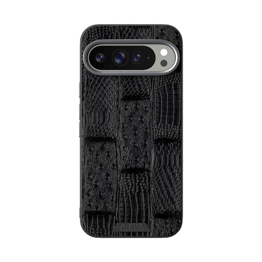 For Google Pixel 10 Pro XL ABEEL Beast Pattern 6D Micro-Embossed MagSafe Genuine Leather Phone Case(Black) - Google Cases by buy2fix | Online Shopping UK | buy2fix