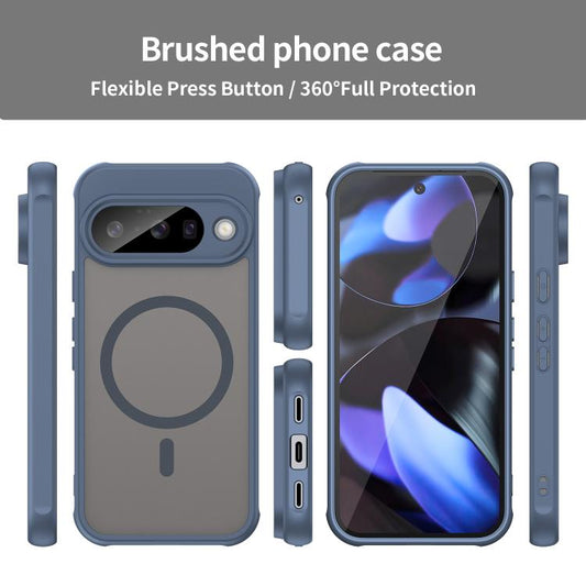For Google Pixel 10 Fan Dun Series TPU Hybrid PC Frosted Magsafe Phone Case(Blue) - Google Cases by buy2fix | Online Shopping UK | buy2fix
