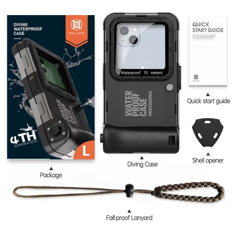 RedPepper 4th Generation Diving Protective Case for iPhone, Waterproof depth: 15m(Black) - Waterproof Bag by RedPepper | Online Shopping UK | buy2fix