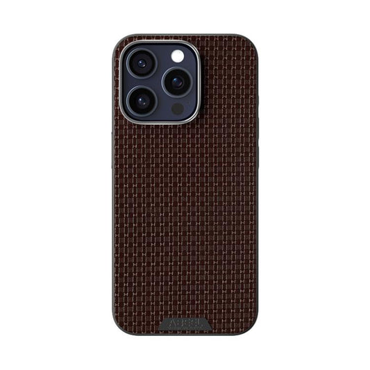 For iPhone 14 Pro Max ABEEL Ruyi Pattern 6D Micro Relief MagSafe Leather Phone Case(Brown) - iPhone 14 Pro Max Cases by buy2fix | Online Shopping UK | buy2fix