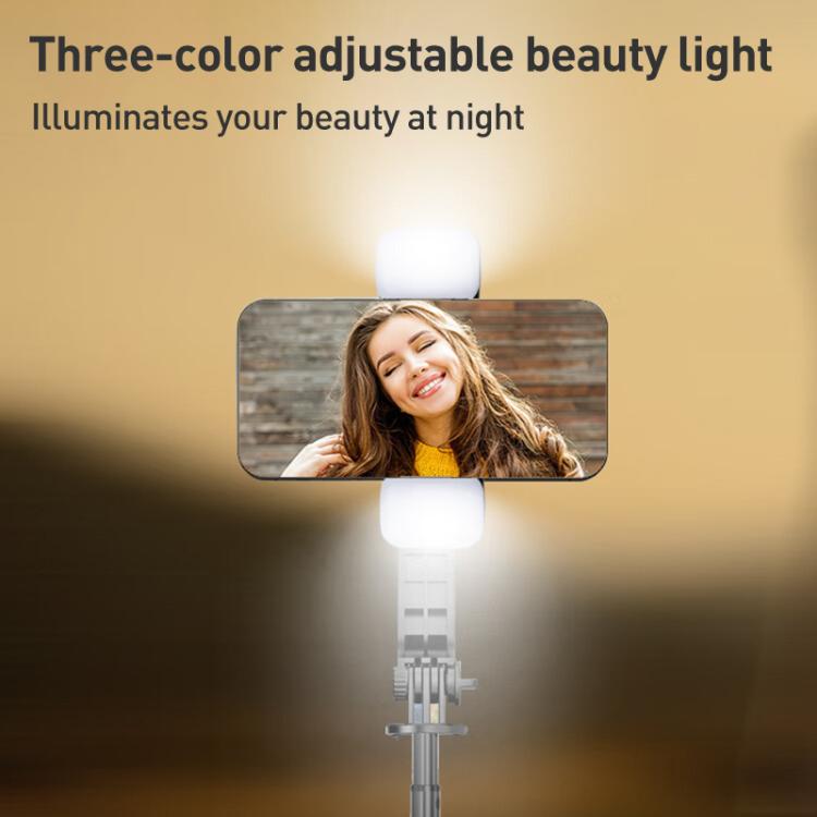 Lenovo Thinkplus H11L Premium Edition Aluminum Alloy Bluetooth Selfie Stick with Dual Fill Lights, 1.1m(Black) - Selfie Sticks by Lenovo | Online Shopping UK | buy2fix