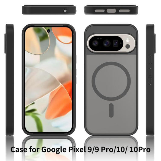 For Google Pixel 10 / 10 Pro Skin Feel TPU Hybrid PC MagSafe Phone Case(Black) - Google Cases by buy2fix | Online Shopping UK | buy2fix