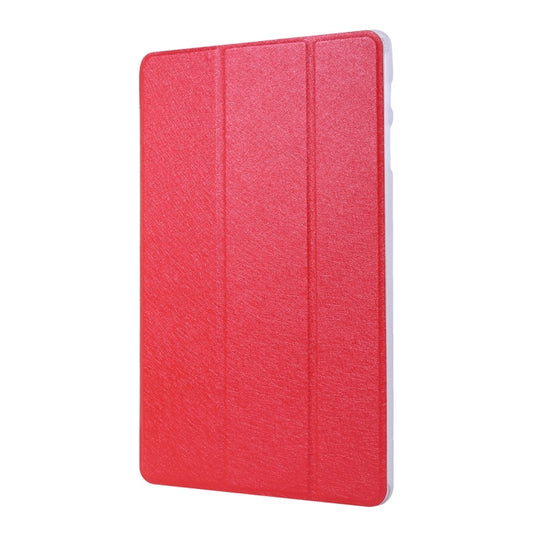 For Samsung Galaxy Tab S8 / Galaxy Tab S7 / T870 Silk Texture Three-fold Horizontal Flip Leather Case with Holder & Pen Slot(Red) by buy2fix