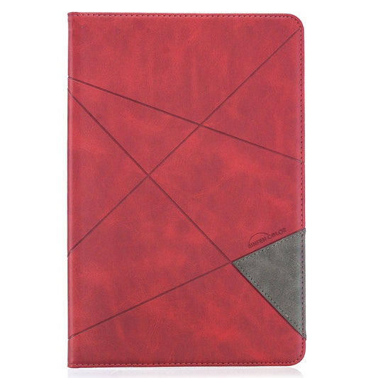 For Samsung Galaxy Tab S8 / Galaxy Tab S7 T870 Rhombus Texture Horizontal Flip Magnetic Leather Case with Holder & Card Slots(Red) by buy2fix
