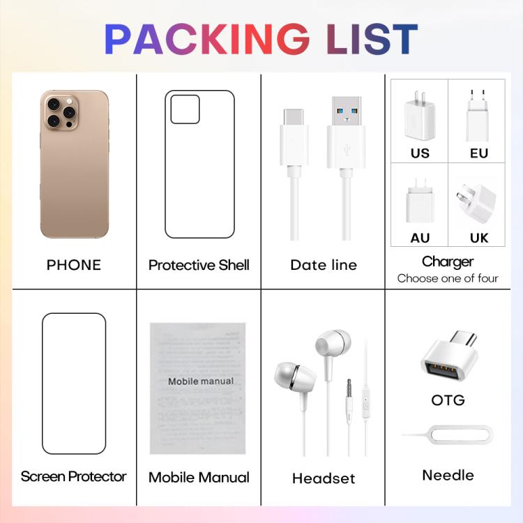 A88A / i16 Pro Max, 6GB+64GB, 6.6 inch Android 12 MTK6762 Helio G25 Octa Core, NFC, OTG, Network: 4G, Dual SIM, Plug:EU Plug(Titanium White) - by buy2fix | Online Shopping UK | buy2fix