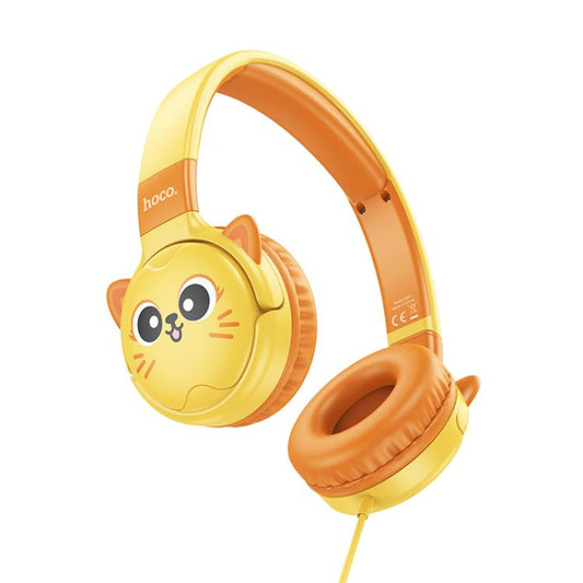 hoco W61 Voice Children Head-mounted Wired Earphone(Sun Yellow) - Headset & Headphone by hoco | Online Shopping UK | buy2fix