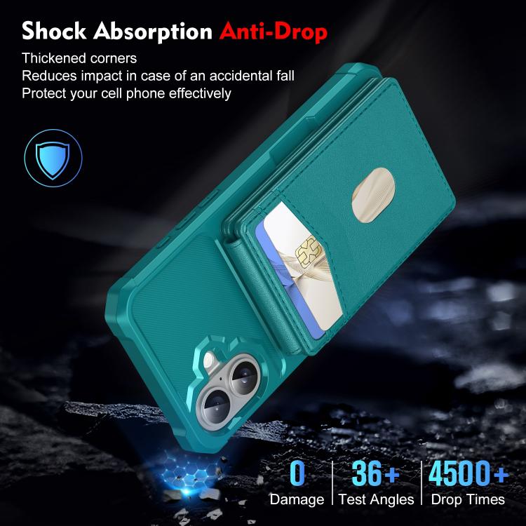 For iPhone 16 2-in-1 Magnetic Wallet MagSafe Leather Back Phone Case(Green) - iPhone 16 Cases by buy2fix | Online Shopping UK | buy2fix