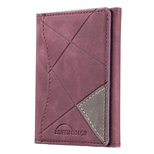 Prismatic Leather Horizontal Magnetic Wallet Card Bag Case(Purple) - Adhesive Card Holders by buy2fix | Online Shopping UK | buy2fix