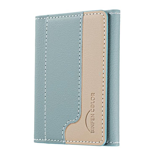 Color Matching Leather Horizontal Magnetic Wallet Card Bag Case(Green) - Adhesive Card Holders by buy2fix | Online Shopping UK | buy2fix