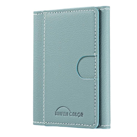 Solid Color Leather Horizontal Magnetic Wallet Card Bag Case(Green) - Adhesive Card Holders by buy2fix | Online Shopping UK | buy2fix
