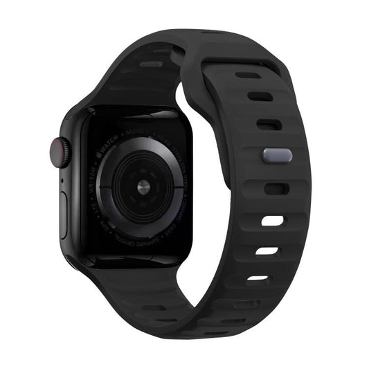 For Apple Watch 46mm / 49mm / 45mm / 44mm Kalebol Sport Silicone Strap(Black) - Watch Bands by Kalebol | Online Shopping UK | buy2fix