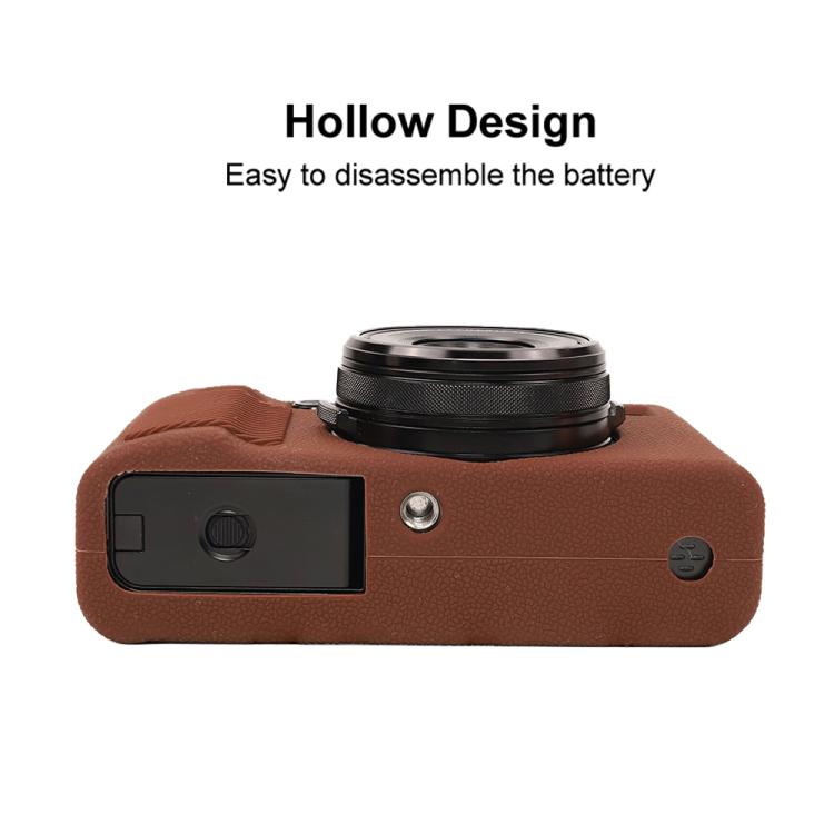 For FUJIFILM X100VI Litchi Texture Soft Silicone Protective Case(Coffee) - Protective Case by buy2fix | Online Shopping UK | buy2fix