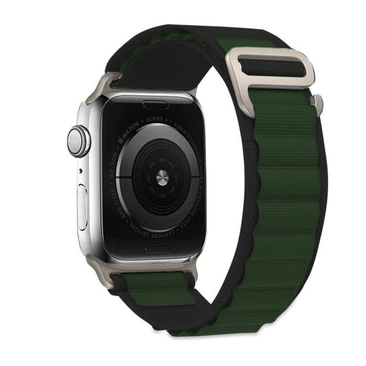 For Apple Watch 46mm / 49mm / 45mm / 44mm Kalebol Aline Nylon Loop Watch Band(Green+Black) - Watch Bands by Kalebol | Online Shopping UK | buy2fix