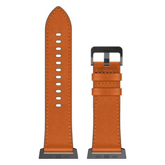 For Apple Watch 46mm / 49mm / 45mm / 44mm Kalebol Genuine Leather Watch Band(Black Brown) - Watch Bands by Kalebol | Online Shopping UK | buy2fix