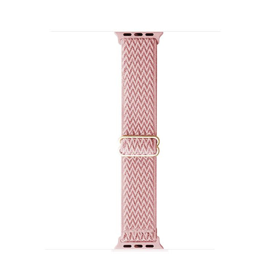 For Apple Watch 46mm / 49mm / 45mm / 44mm Kalebol Eight Buckle Wavy Braided Nylon Watch Band(Pink) - Watch Bands by Kalebol | Online Shopping UK | buy2fix
