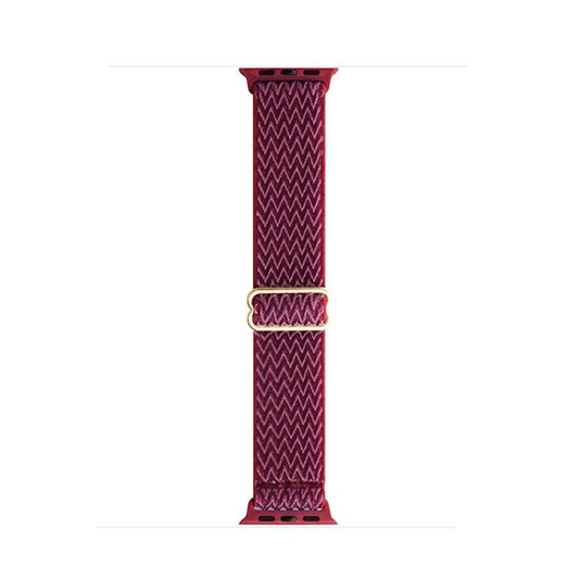 For Apple Watch 42mm / 41mm / 40mm / 38mm Kalebol Eight Buckle Wavy Braided Nylon Watch Band(Wine Red) - Watch Bands by Kalebol | Online Shopping UK | buy2fix