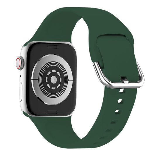 For Apple Watch 46mm / 49mm / 45mm / 44mm Kalebol Metal Pin Buckle Silicone Watch Band(Dark Green) - Watch Bands by Kalebol | Online Shopping UK | buy2fix