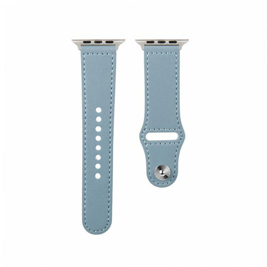 For Apple Watch 46mm / 49mm / 45mm / 44mm Kalebol Large Stud Buckle Leather Watch Band(Haze Blue) - Watch Bands by Kalebol | Online Shopping UK | buy2fix