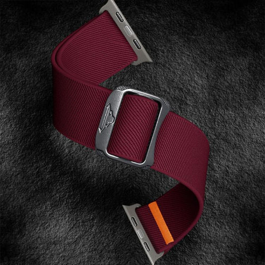 For Apple Watch 42mm / 41mm / 40mm / 38mm Kalebol Bull Bead Buckle Elastic Nylon Watch Band(Wine Red) - Watch Bands by Kalebol | Online Shopping UK | buy2fix