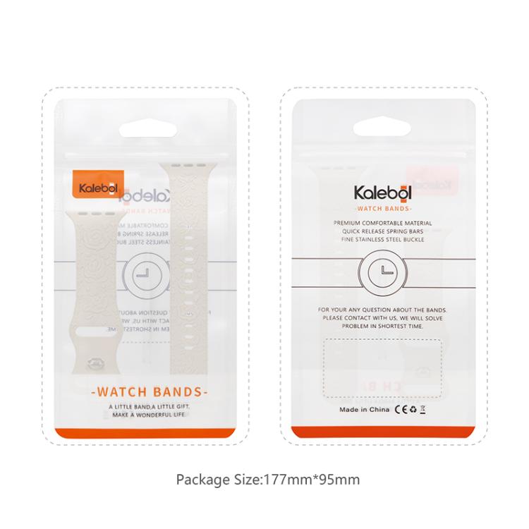 For Apple Watch 46mm / 49mm / 45mm / 44mm Kalebol 8-shaped Buckle Rose Embossed Silicone Watch Band(Milk Tea) - Watch Bands by Kalebol | Online Shopping UK | buy2fix