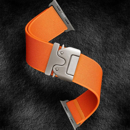 For Apple Watch 42mm / 41mm / 40mm / 38mm Kalebol Parachute Buckle Elastic Nylon Watch Band(Orange) - Watch Bands by Kalebol | Online Shopping UK | buy2fix