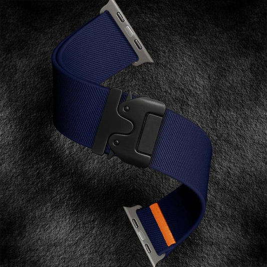 For Apple Watch 42mm / 41mm / 40mm / 38mm Kalebol Parachute Buckle Elastic Nylon Watch Band(Midnight Blue) - Watch Bands by Kalebol | Online Shopping UK | buy2fix