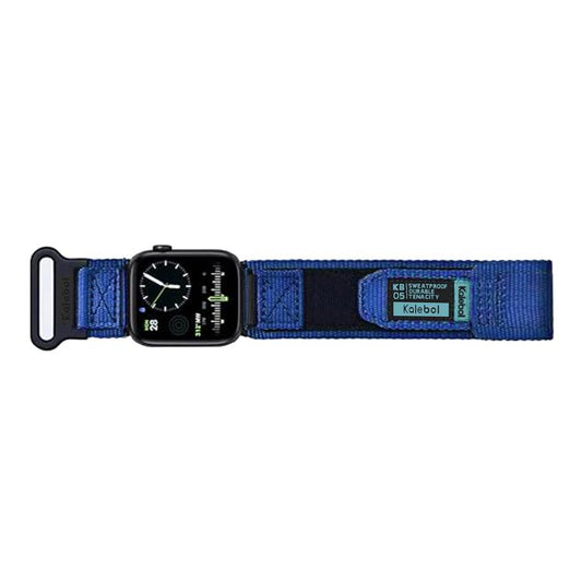 For Apple Watch 46mm / 49mm / 45mm / 44mm Kalebol Canvas Nylon Hook and Loop Watch Band(Blue) - Watch Bands by Kalebol | Online Shopping UK | buy2fix