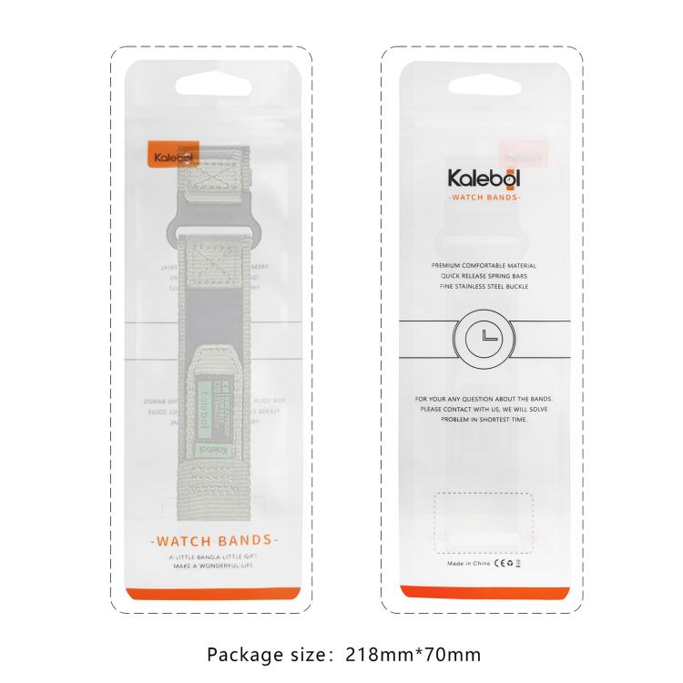 For Apple Watch 46mm / 49mm / 45mm / 44mm Kalebol Canvas Nylon Hook and Loop Watch Band(Grey) - Watch Bands by Kalebol | Online Shopping UK | buy2fix