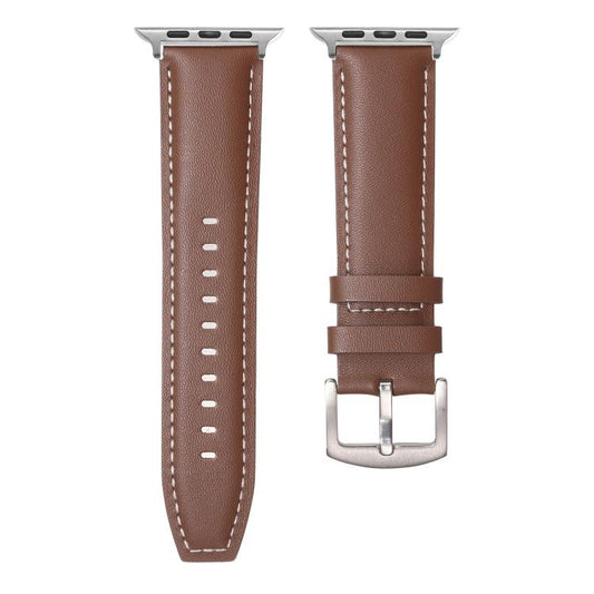 For Apple Watch 46mm / 49mm / 45mm / 44mm Kalebol Plain Genuine Leather Watch Band(Dark Brown) - Watch Bands by Kalebol | Online Shopping UK | buy2fix