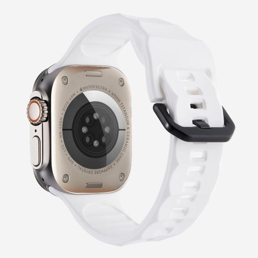 For Apple Watch 46mm / 49mm / 45mm / 44mm Kalebol Ripple Sports Silicone Strap(White) - Watch Bands by Kalebol | Online Shopping UK | buy2fix