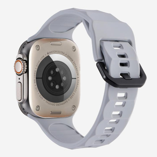 For Apple Watch 46mm / 49mm / 45mm / 44mm Kalebol Ripple Sports Silicone Strap(Space Grey) - Watch Bands by Kalebol | Online Shopping UK | buy2fix