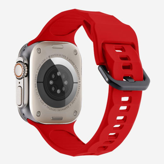 For Apple Watch 42mm / 41mm / 40mm / 38mm Kalebol Ripple Sports Silicone Strap(Red) - Watch Bands by Kalebol | Online Shopping UK | buy2fix