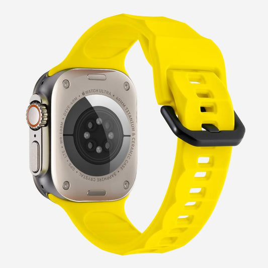 For Apple Watch 42mm / 41mm / 40mm / 38mm Kalebol Ripple Sports Silicone Strap(Yellow) - Watch Bands by Kalebol | Online Shopping UK | buy2fix