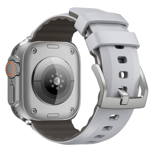 For Apple Watch 42mm / 41mm / 40mm / 38mm Kalebol Contrast Two-tone Silicone Strap(Light Grey) - Watch Bands by Kalebol | Online Shopping UK | buy2fix
