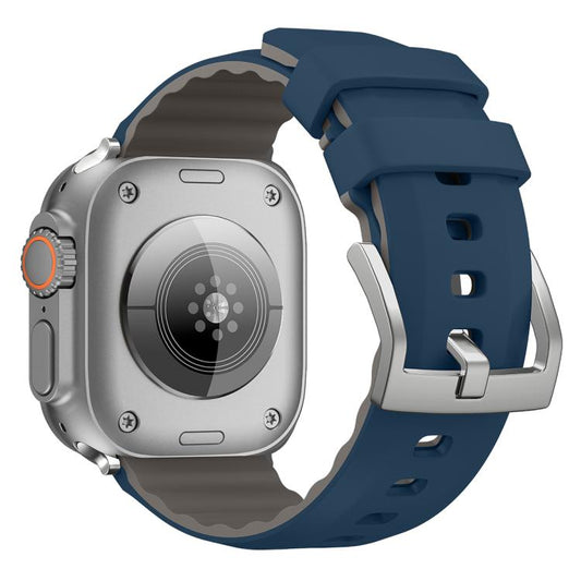 For Apple Watch 42mm / 41mm / 40mm / 38mm Kalebol Contrast Two-tone Silicone Strap(Midnight Blue) - Watch Bands by Kalebol | Online Shopping UK | buy2fix