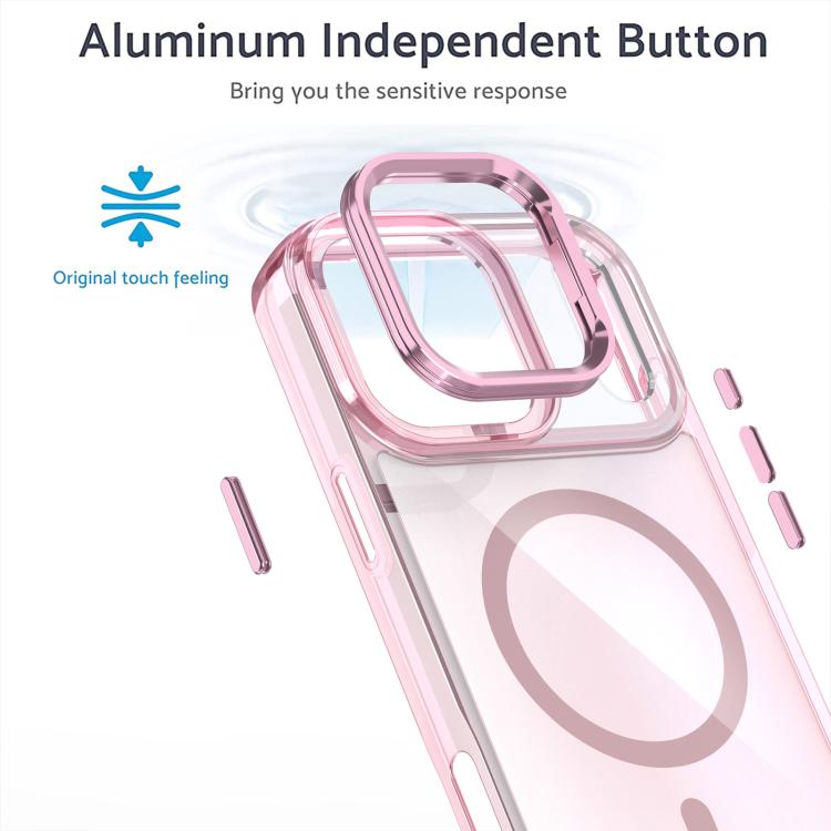 For iPhone 17 Pro Max Plating Gradient Discolor MagSafe Phone Case with Holder(Pink) - iPhone 17 Pro Max Cases by buy2fix | Online Shopping UK | buy2fix