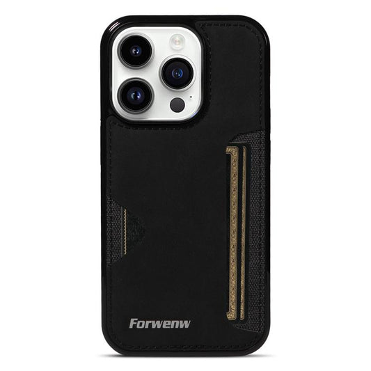 For iPhone 14 Pro Forwenw F5 Series Integrated Card Bag Phone Case(Black) - iPhone 14 Pro Cases by Forwenw | Online Shopping UK | buy2fix