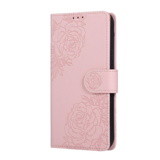 For Google Pixel 10 / 10 Pro Rose Flower Embossed 3-Card Slots Leather Phone Case(Pink) - Google Cases by buy2fix | Online Shopping UK | buy2fix
