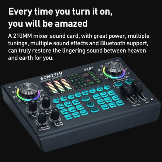SX97 Multi-function Professional Mixer Live Streaming Sound Card(Black) - Live Sound Effects Processors by buy2fix | Online Shopping UK | buy2fix