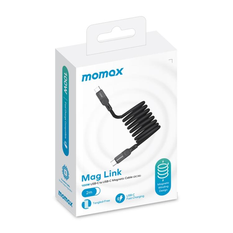 MOMAX DC36 100W USB-C / Type-C to USB-C / Type-C Magnetic Braided Data Cable, Length:2m(Titanium Gold) - USB-C & Type-C Cable by MOMAX | Online Shopping UK | buy2fix