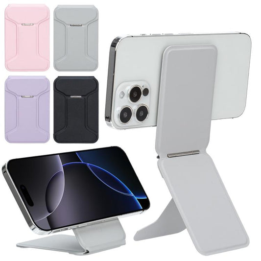 I-Shaped Phone Holder Leather Card Bag(Purple) - Adhesive Card Holders by buy2fix | Online Shopping UK | buy2fix